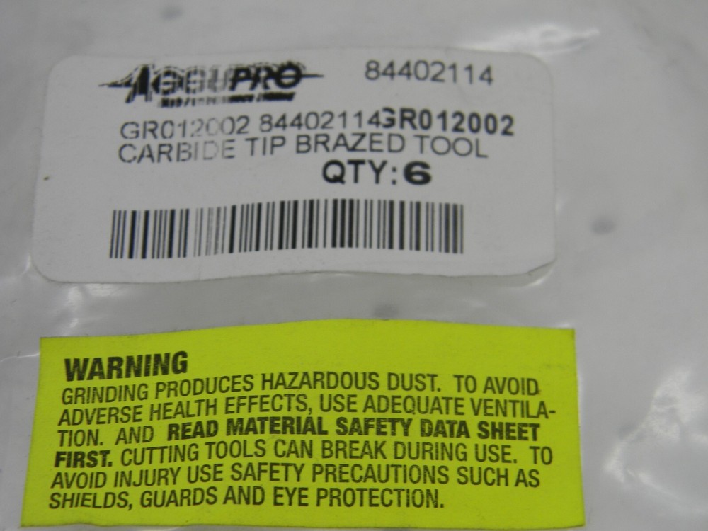 ACCUPRO Single Point Tool Bits Solid Carbide Tipped QTY 5 ACC-GR012002