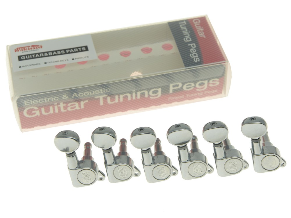 Wilkinson Mini Oval Button E-Z-LOK Post Guitar Tuners Tuning Keys Chrome
