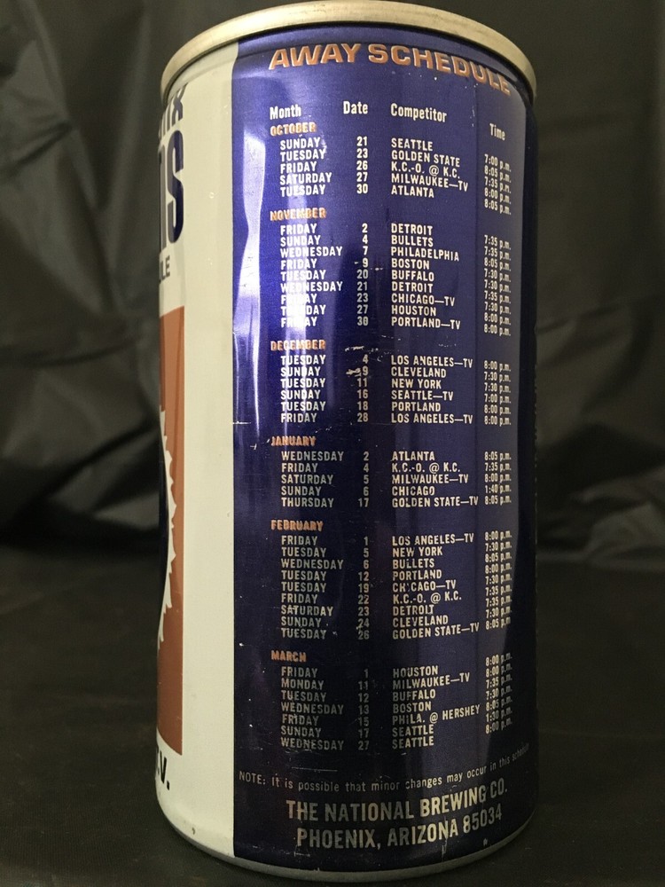 A-1, 1973-4 Phoenix Suns Schedule, AL, BK, Empty Bank Can