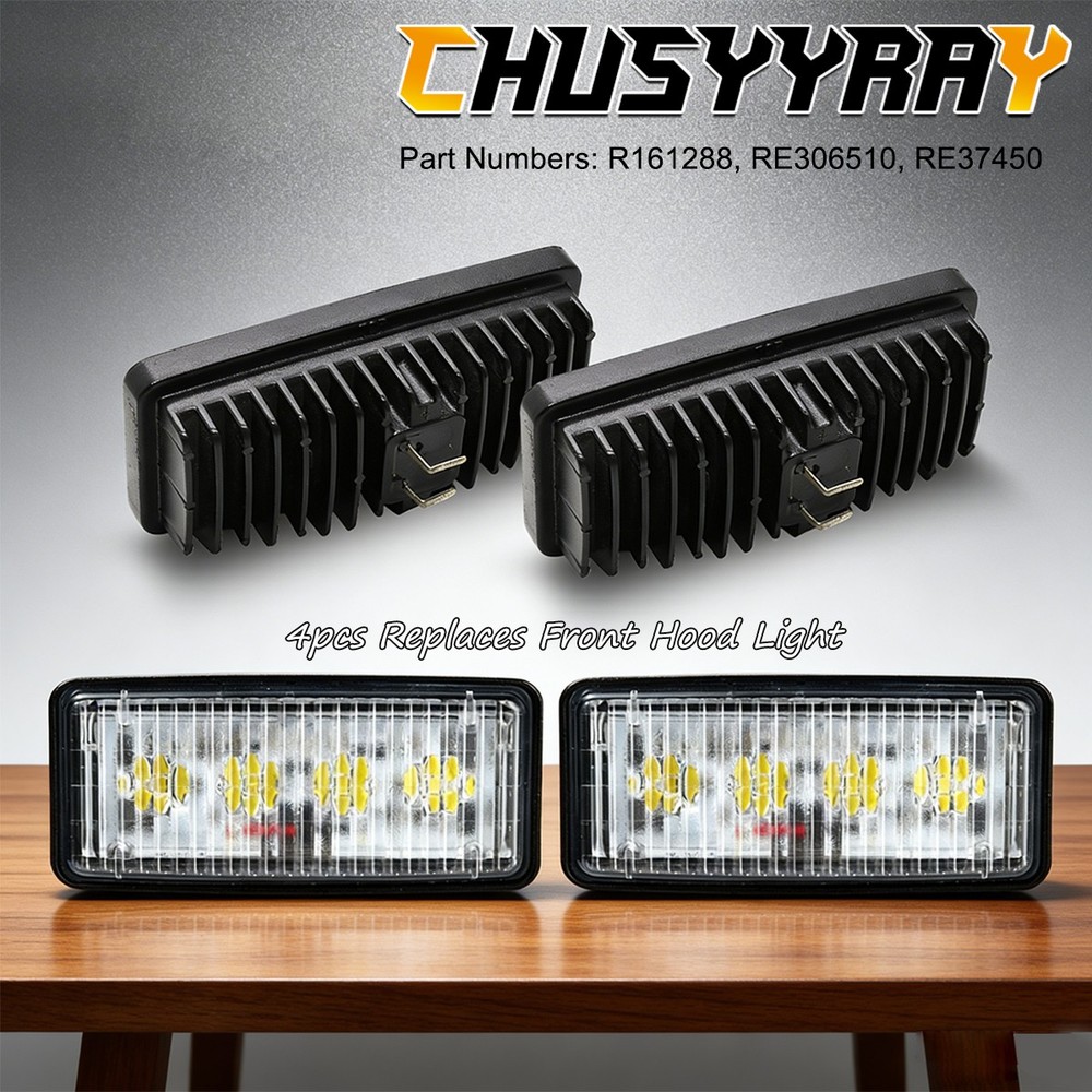 4pcs Front LED Hood Light FOR Deere 60 Series: 4560, 4760, 4960
