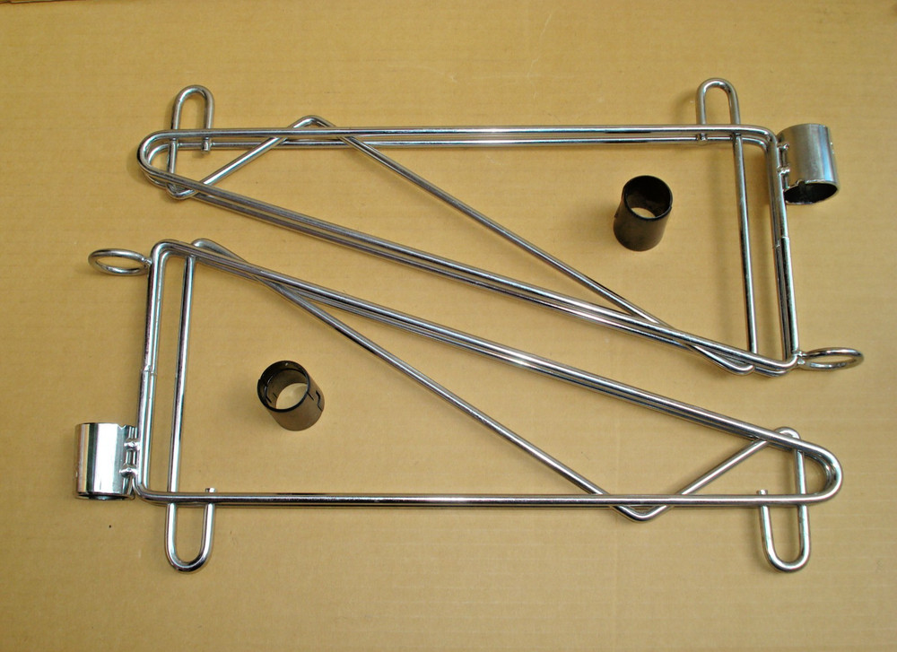 Metro 1WS14C Super Erecta Chrome Single Post Mount  14" Shelf Support 2pk.