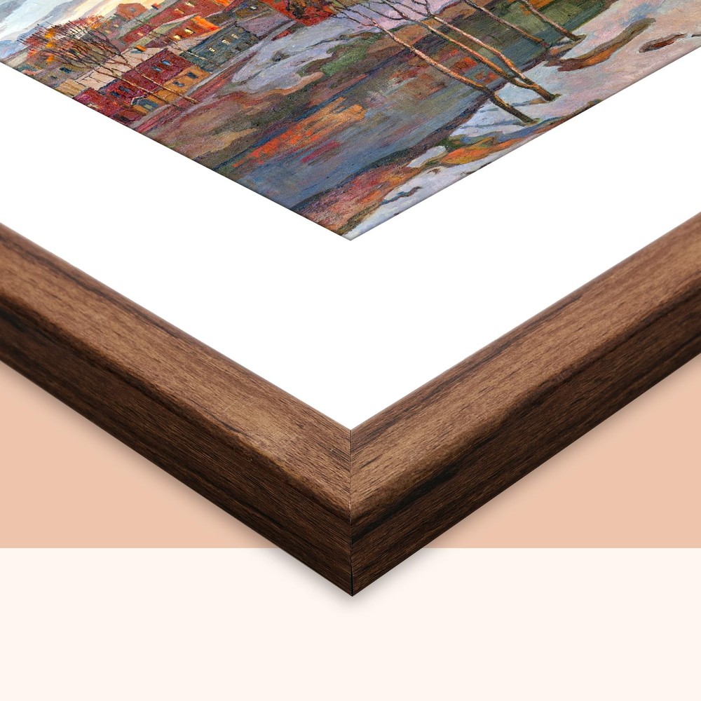 Rustic Walnut 20x24 Frame - Single Frame, 20 x 24 Poster Frame with Mat for 1...