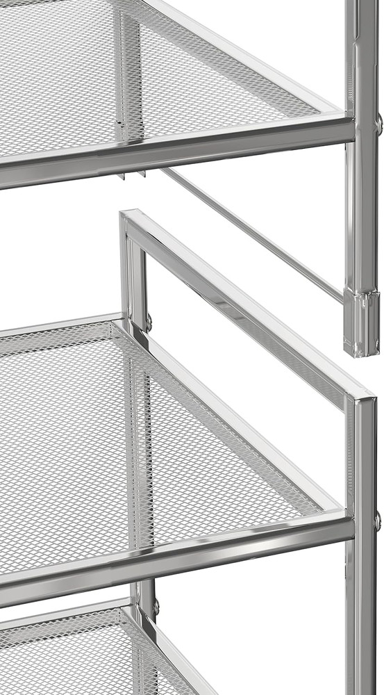 3-Tier Stackable Mesh Shoe Rack, Silver