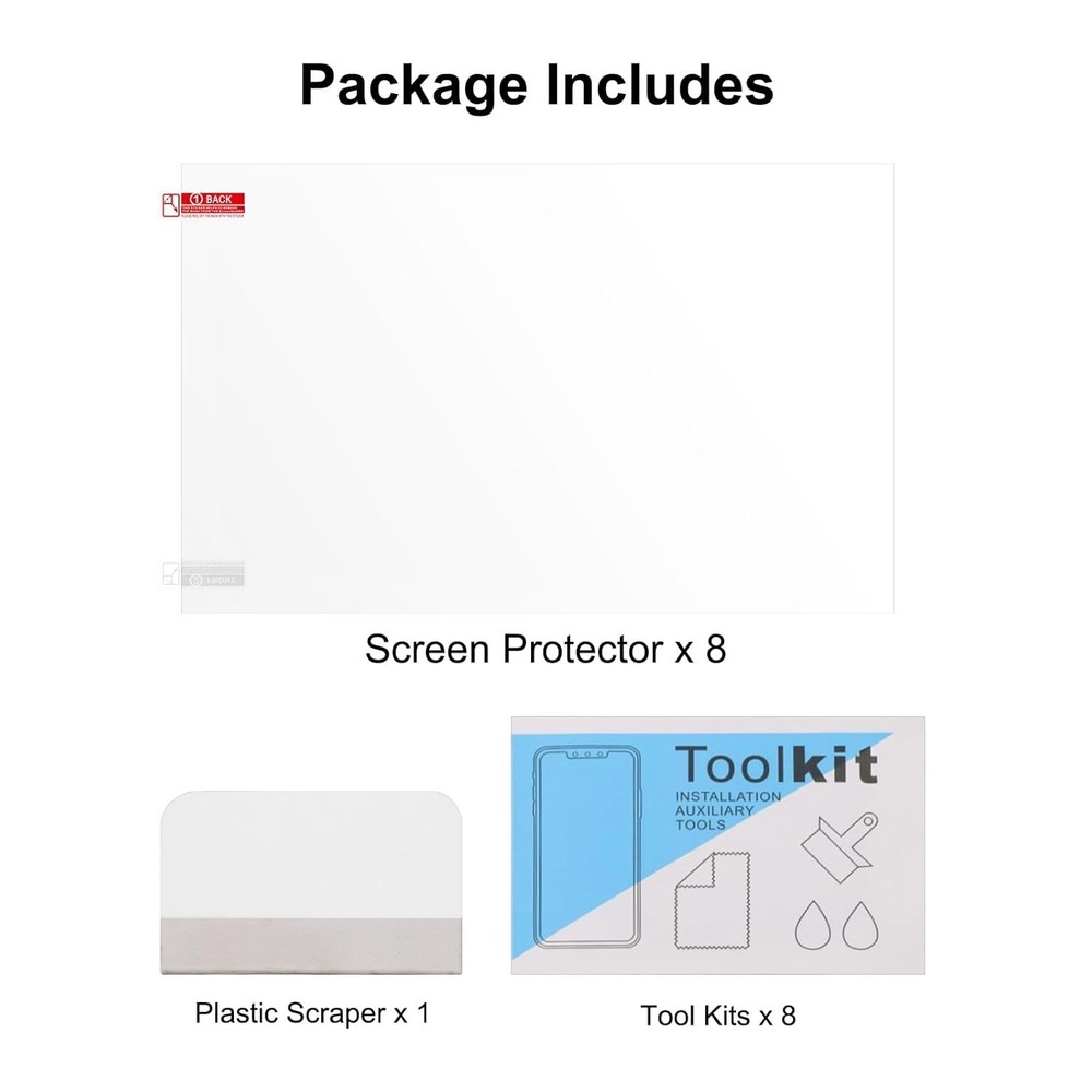 Crystal Clear 10.1'' Screen Protectors for ELEGOO Saturn Printers - 8 Pack
