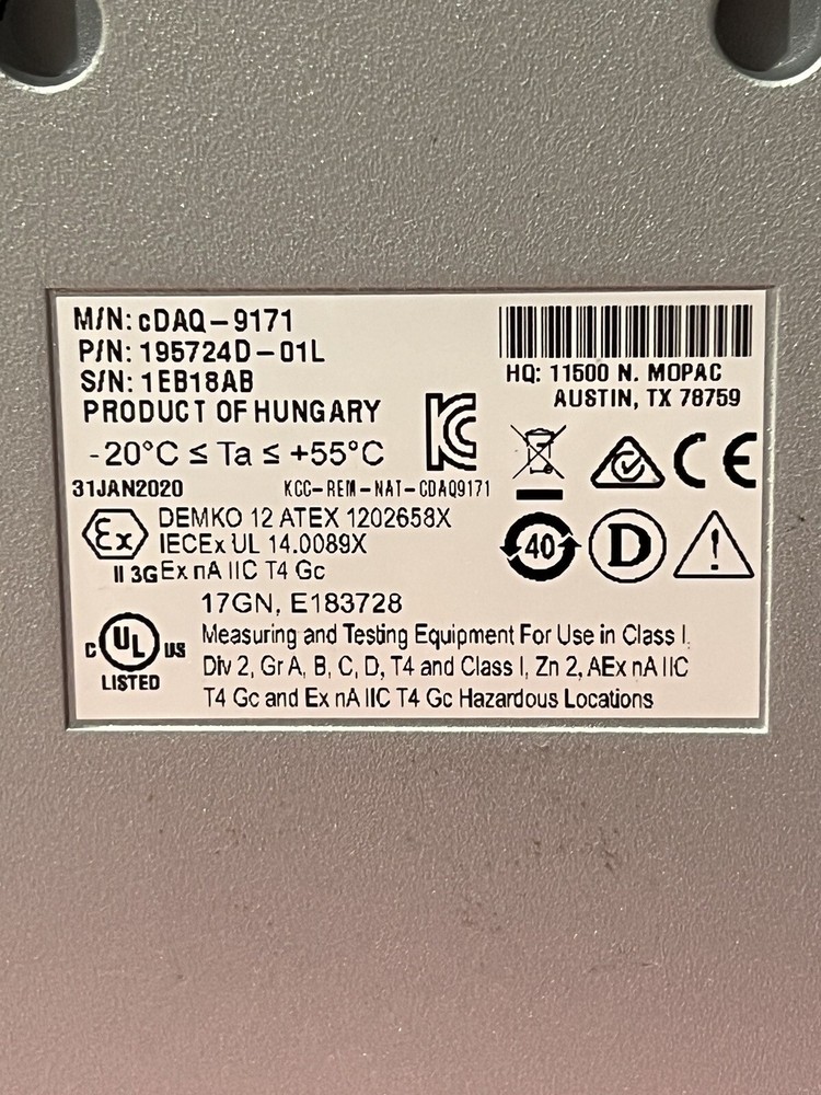 National Instruments CDAQ9171 CompactDAQ Chassis