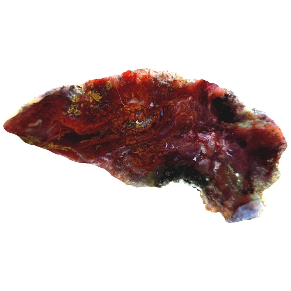 San Carlos Agate Slab - High Contrast Red Moss - Flame Flow Pattern