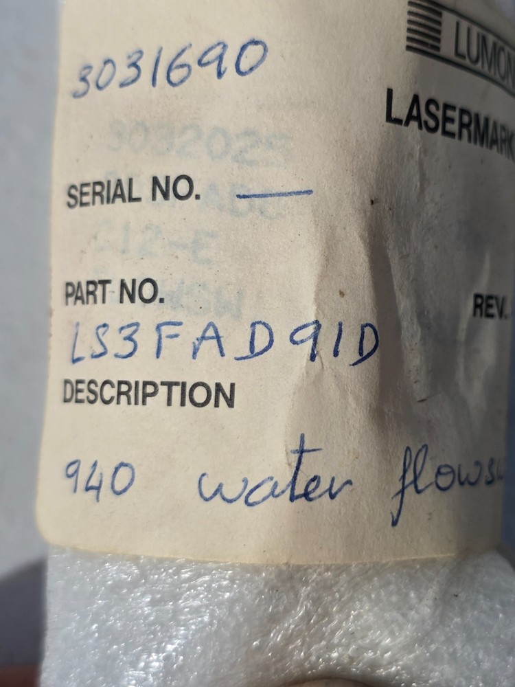 Lumonics LS3FAD91D LaserMark Spares Flowswitch Assy.