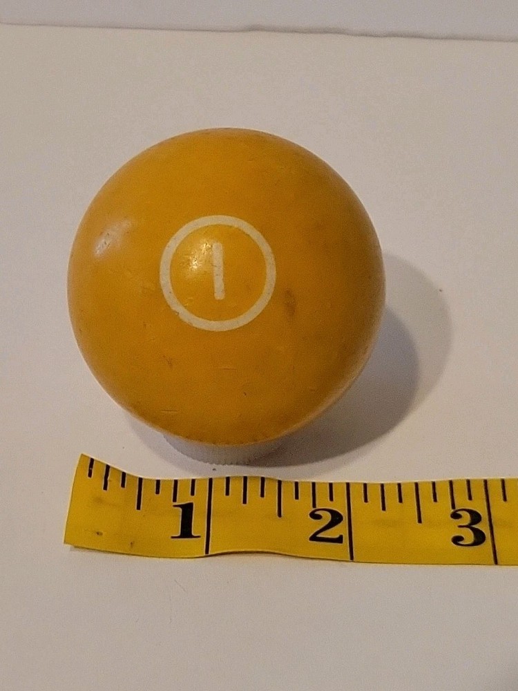 Vintage No. 1 Solid Yellow Pool Ball Billiard 2" Replacement (D)