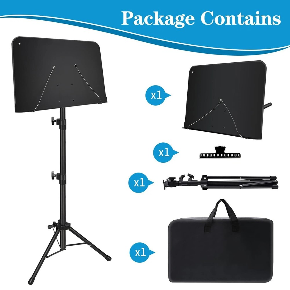 Adjustable Music Stand Portable Folding with Carry Bag 1 Pack