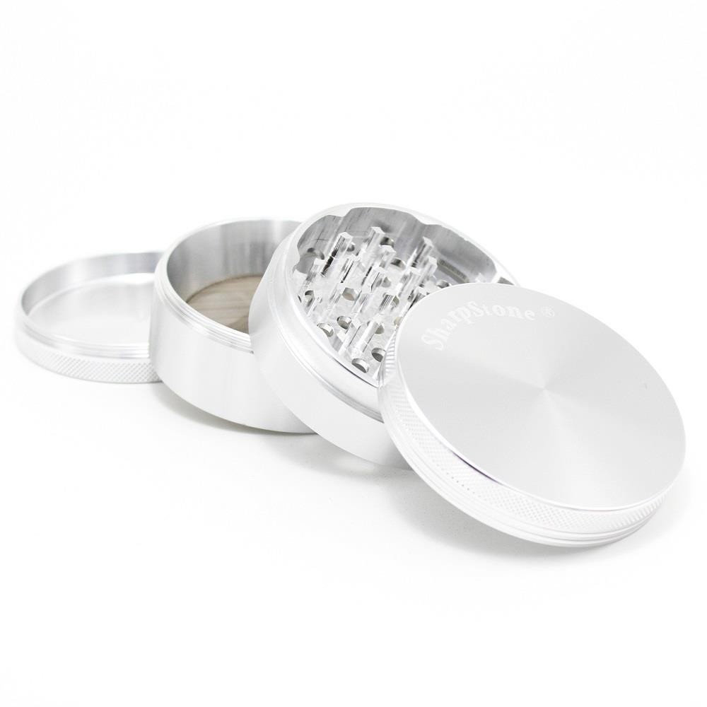 SharpStone XXL 3.5” Hard Top 4 Piece Grinder SILVER AUTHENTIC