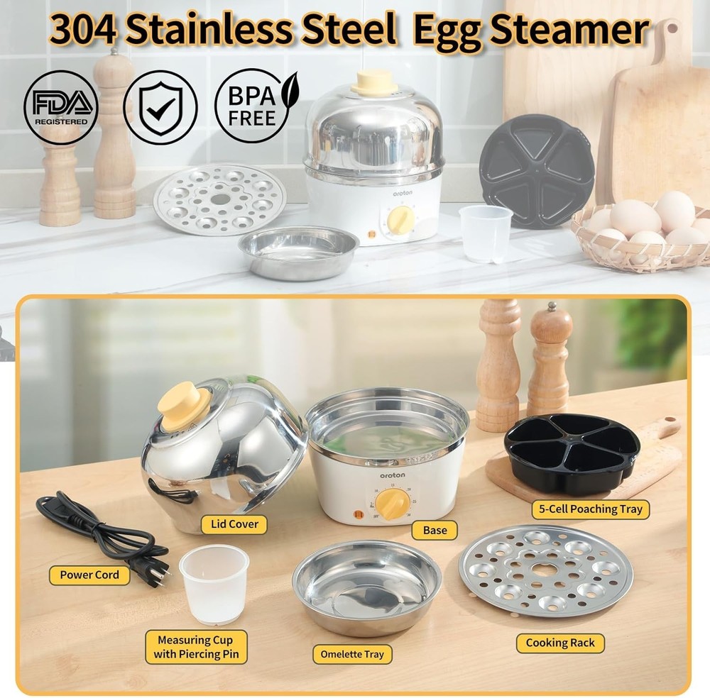Versatile Egg Cooker: 9-Egg Capacity & Three Cooking Modes for All Styles