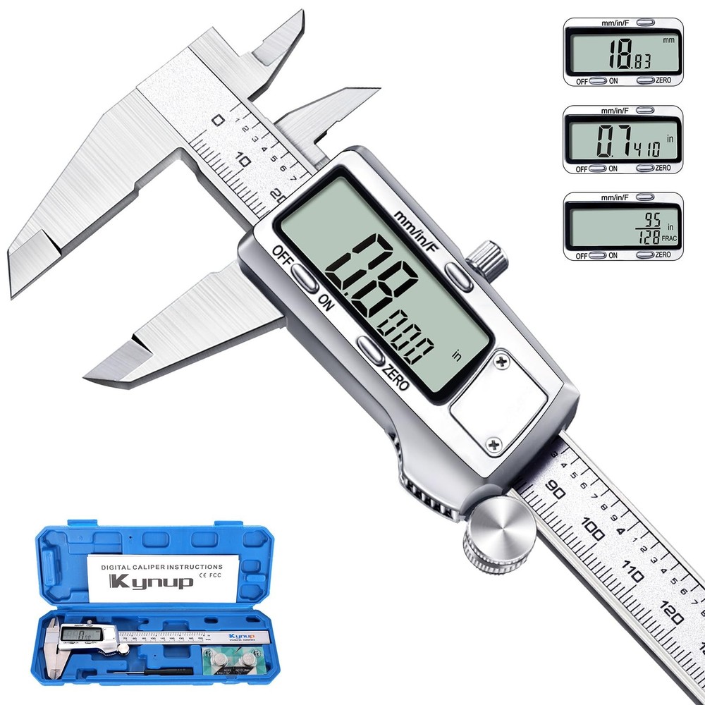 Kynup Digital Caliper, Caliper Measuring Tool, 6 Inch Standard, Silver