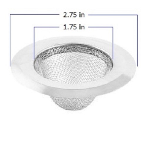 10 Steel Sink Strainers Mesh Bathroom Heavy Duty 2.75" Outer 1.75" Inner 1" Deep