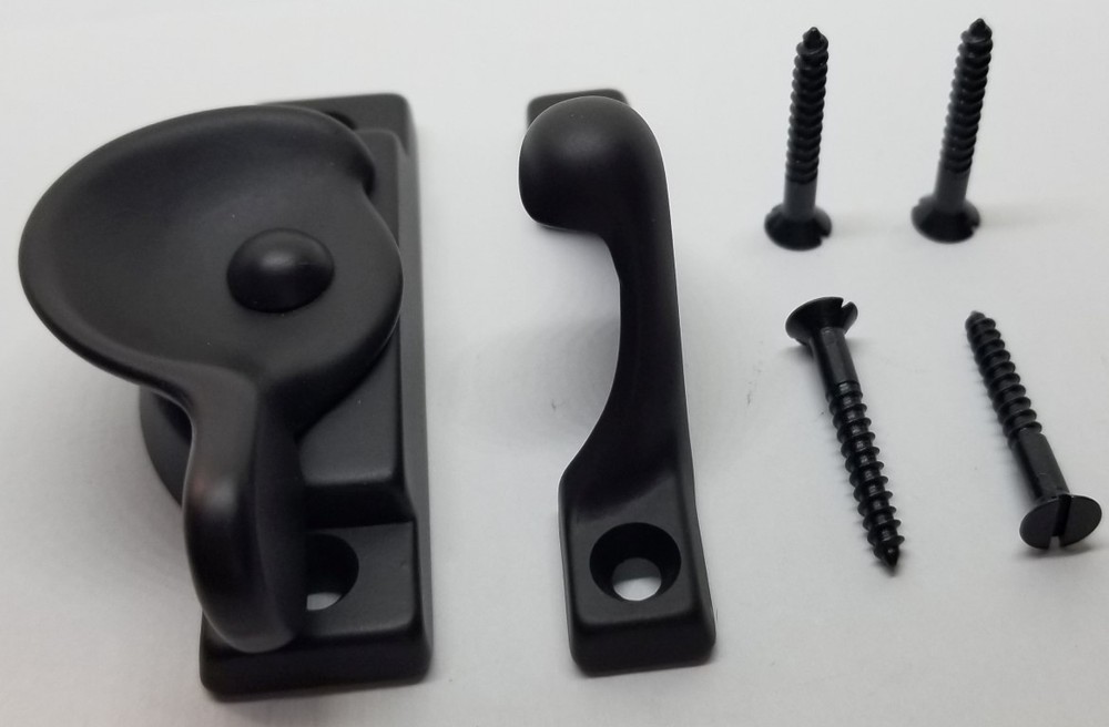 Decorative Solid Oil Rubbed Bronze Heavy Spring Loaded Window Sash Lock Square
