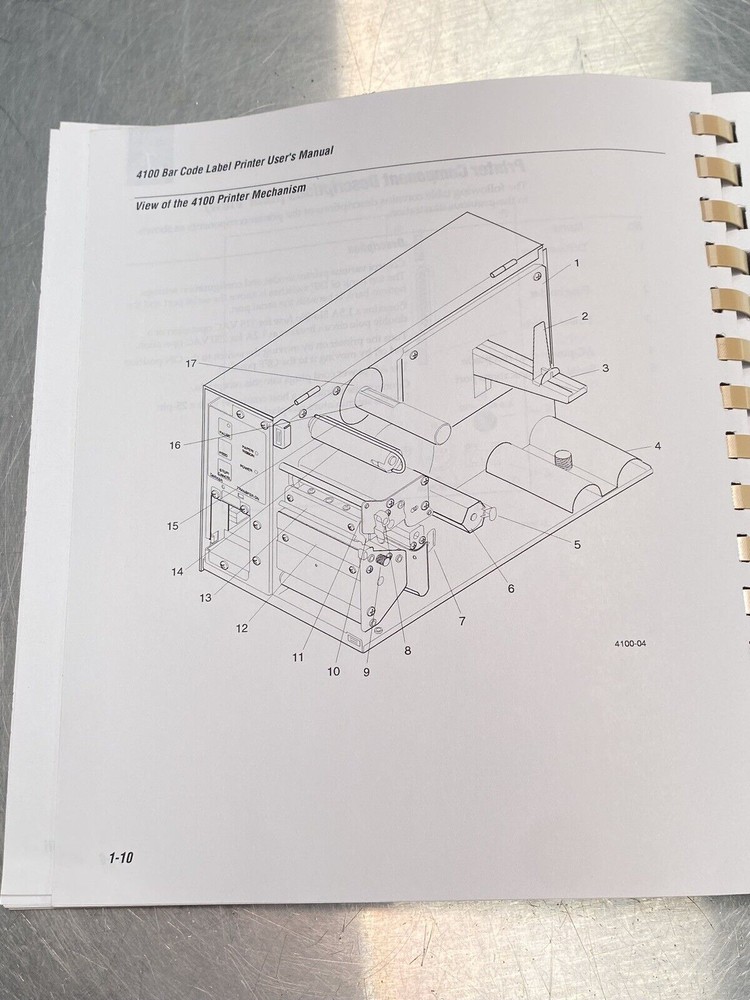 Intermec 4100 Bar Code Label Printer - Users Guide /Service Manual / Book