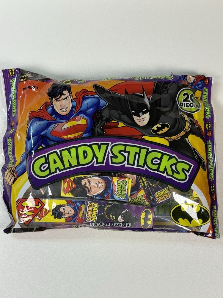 🍭 1.83oz/20ct Bag Candy Cigarettes Candy Sticks DC COMICS Batman & Superman
