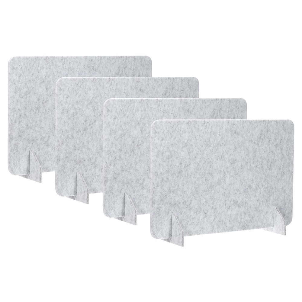 4 Set 24" x 16" Desk Divider Privacy Panel with 8Pcs Support Feet,Light Grey