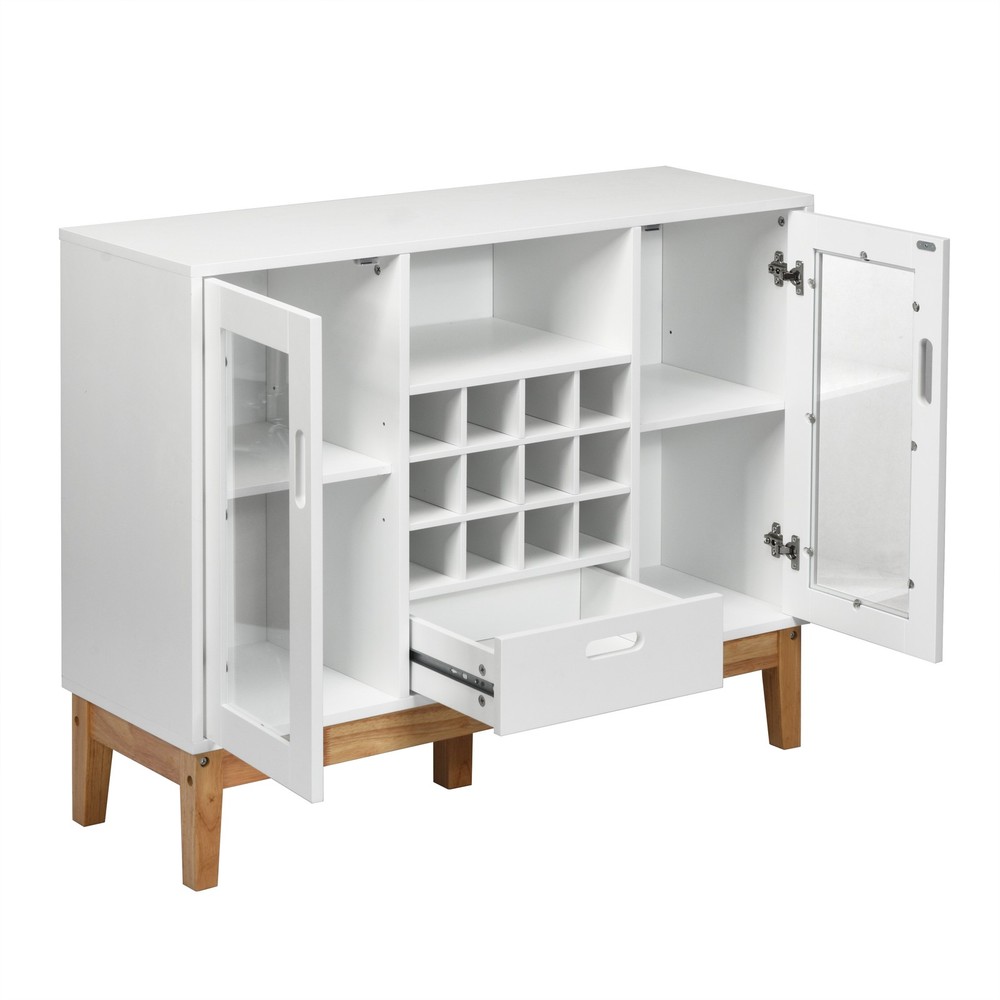 Wood Wine Storage Cabinet Sideboard Console Buffet Server w/ Wine Rack & Drawer
