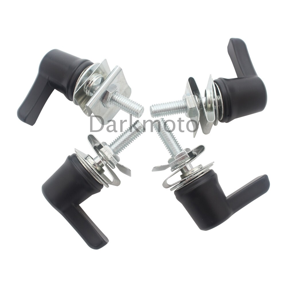 Black Saddlebag Lever Lock Bolts Nuts Kit Mounting Set For Harley Electra Glide