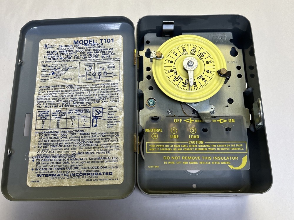 INTERMATIC,T101,24HR DIAL TIME SWITCH