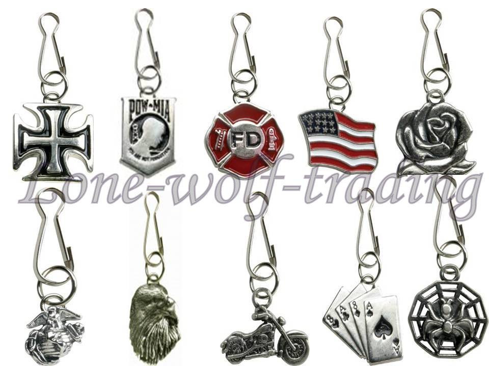 Biker/Motorcycle Metal Zipper Pulls "7" Variations