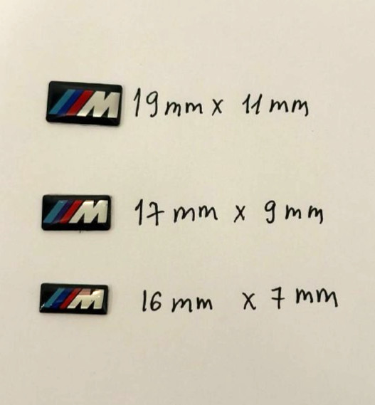 12 Pcs Rectangular Epoxy Emblem Sticker for BMW M Performance, (4pcs x 3 Size)
