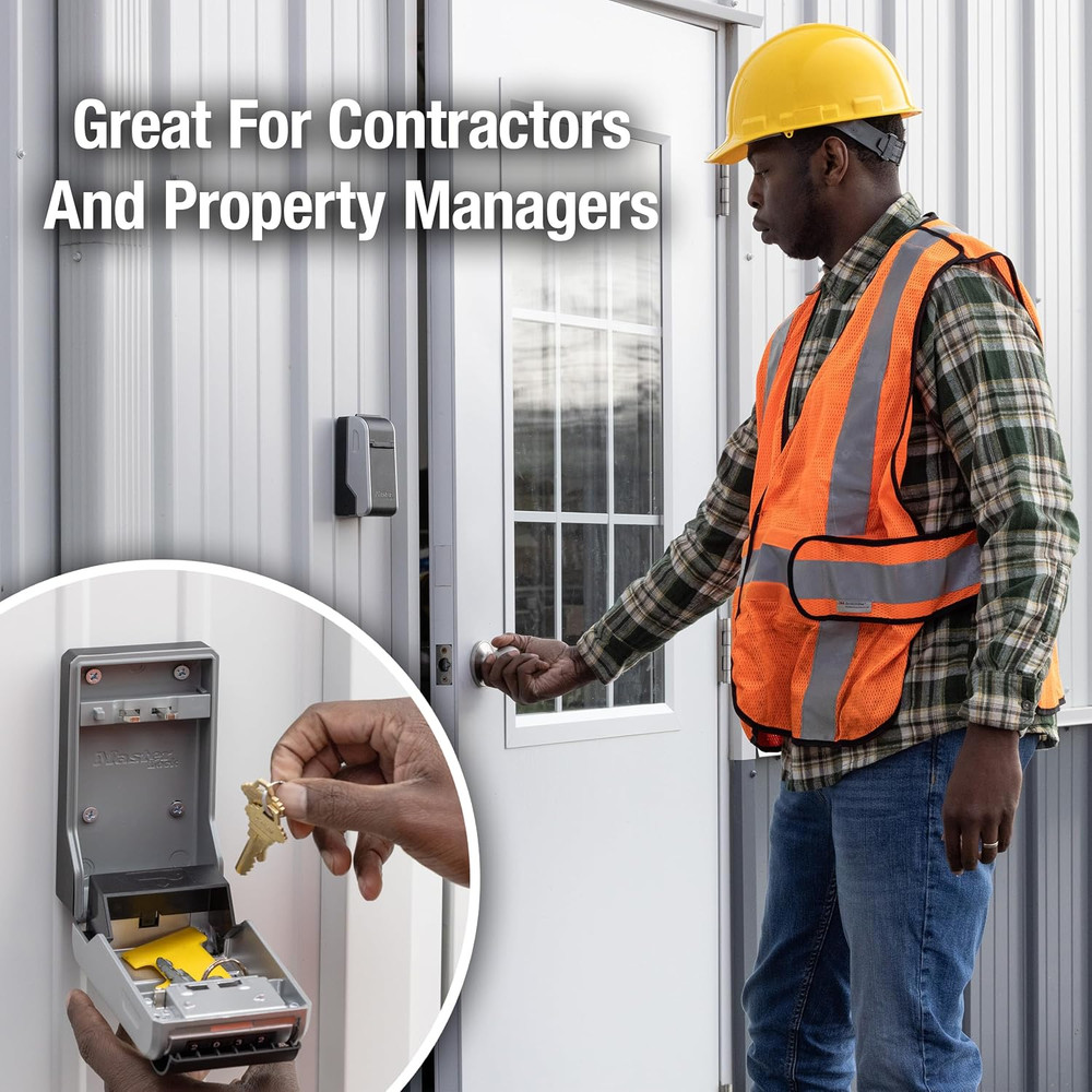 High Capacity Key Lockbox, Combination Dial, Wall Mount