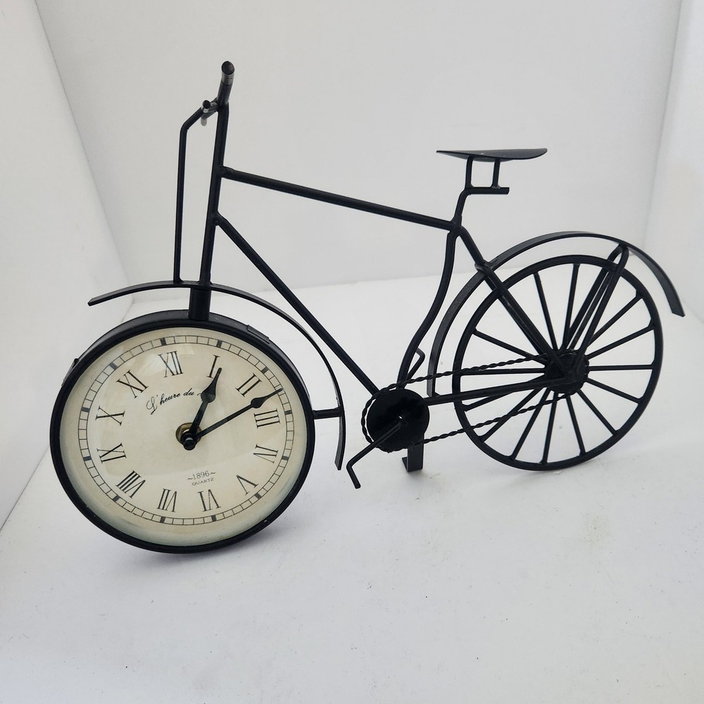 Quartz metal bicycle clock, works.