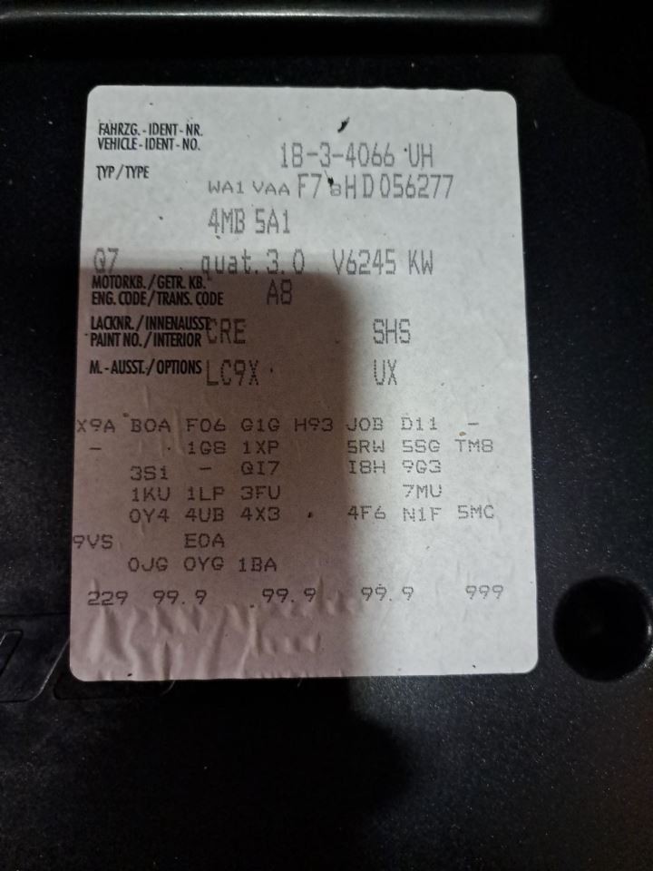 Rh Passenger Side 2017 Q7 Audi Camera/Projector Sku#4354202