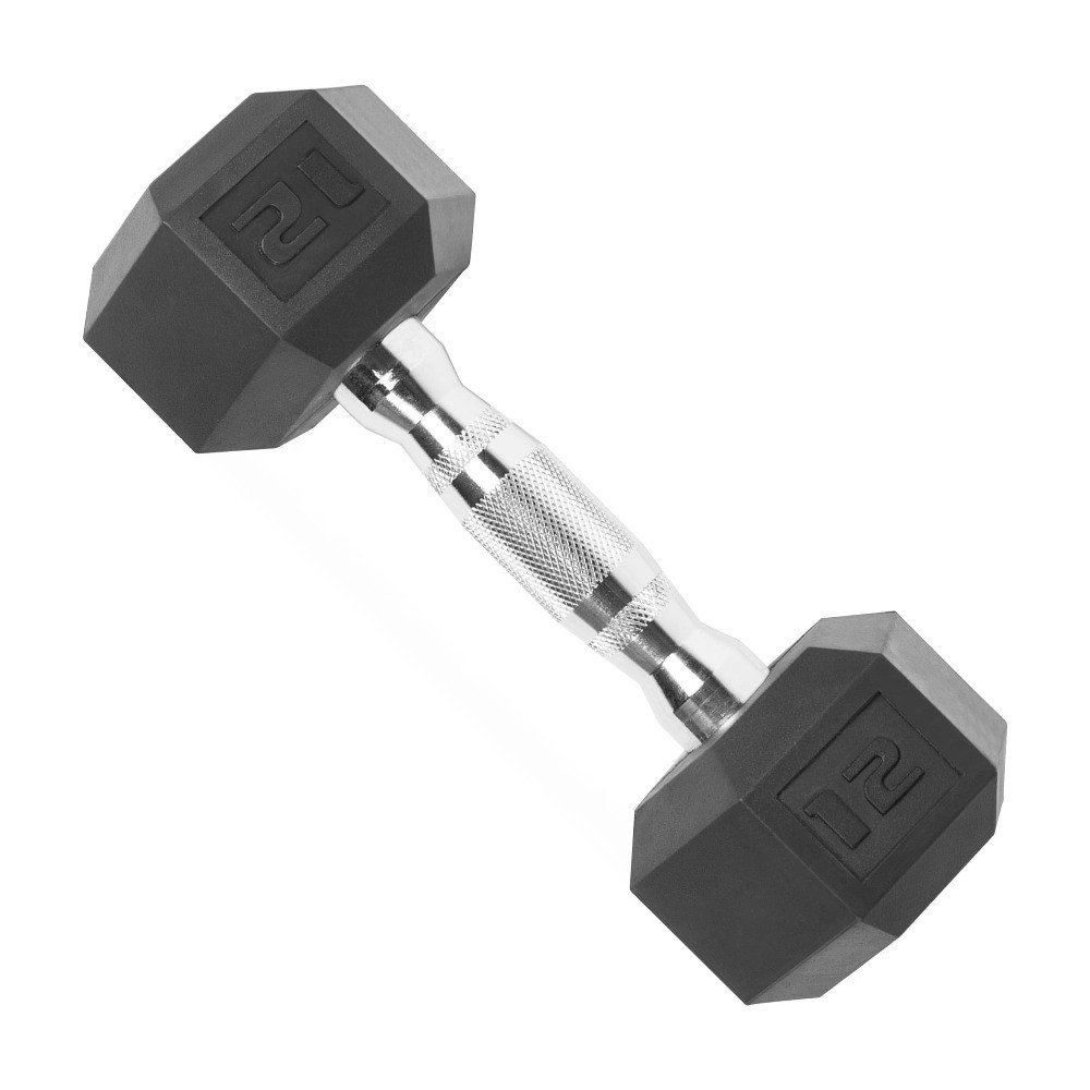 CAP Barbell, 12lb Rubber Hex Dumbbell, Single