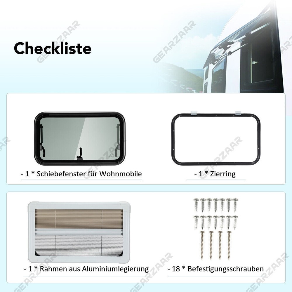 Caravan window side window pop out window 700*400mm with fly screen