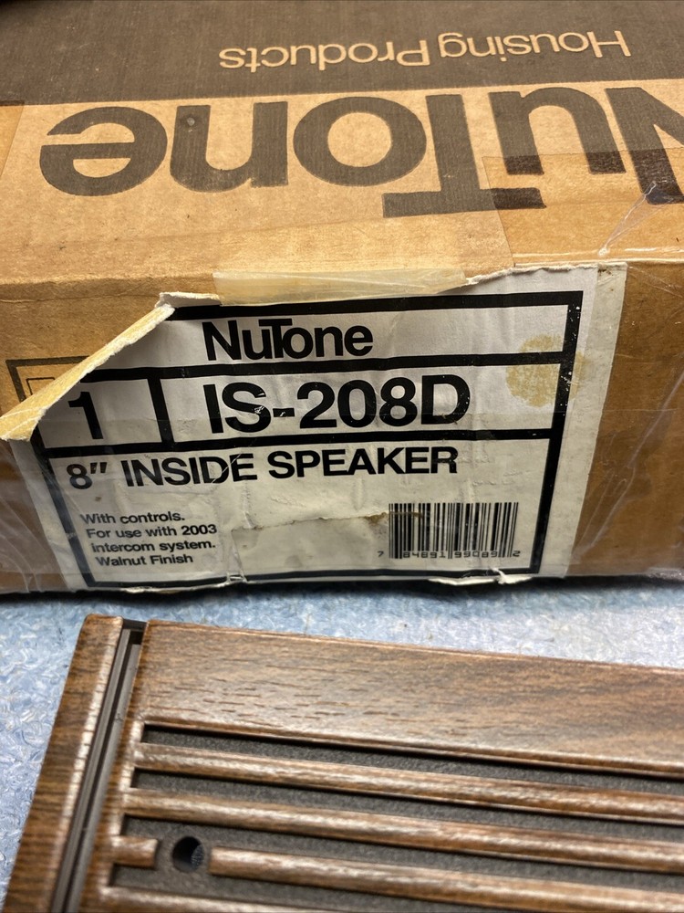 Vintage NuTone IS-208D 8-in Inside Speaker With Controls Walnut
