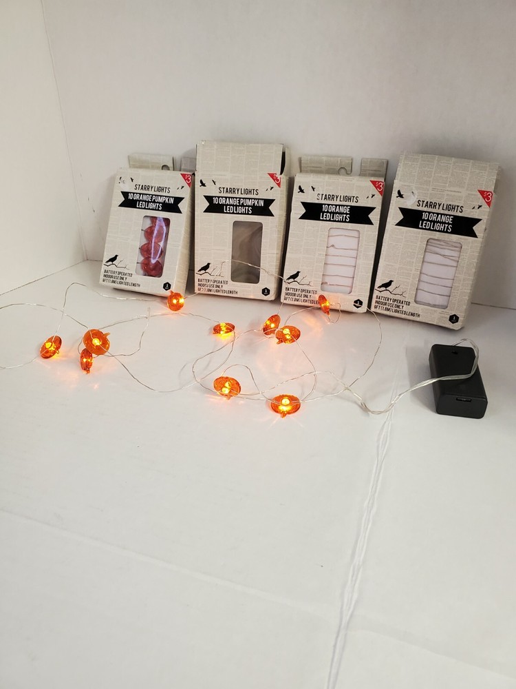 Set of 4 Starry Lights Orange LED Lights