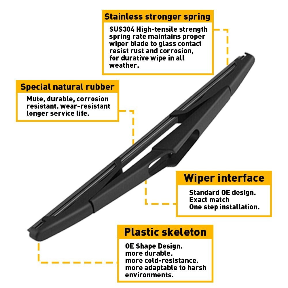 Wiper Arm & Blade for Ford 2007-2014 Edge Back Rear Windshield Windscreen Wiper