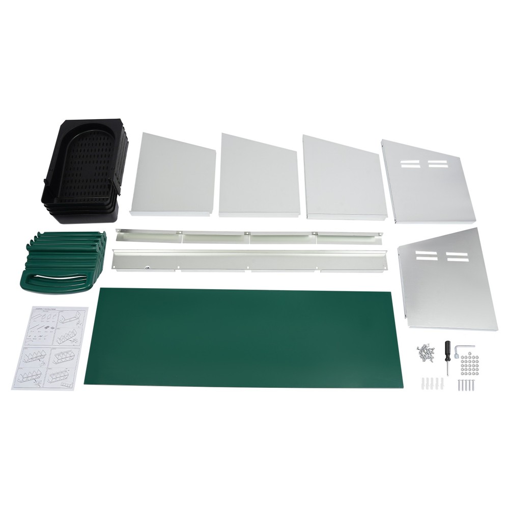 4-grid Green Chicken Nesting Box Chicken Eggs Laying Box with Egg Storage PP