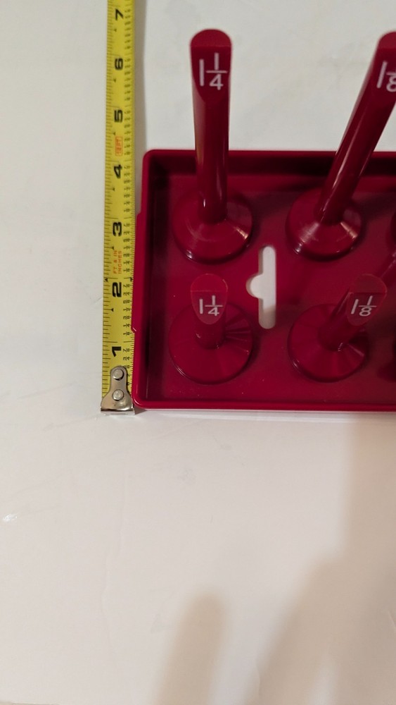 U.S. General Peg Type SAE Socket Tray 3 Piece Red Tool Organization Garage