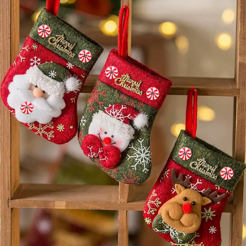50Pcs Christmas Decorative Buttons, Christmas Peppermint Candy Buttons Decora...