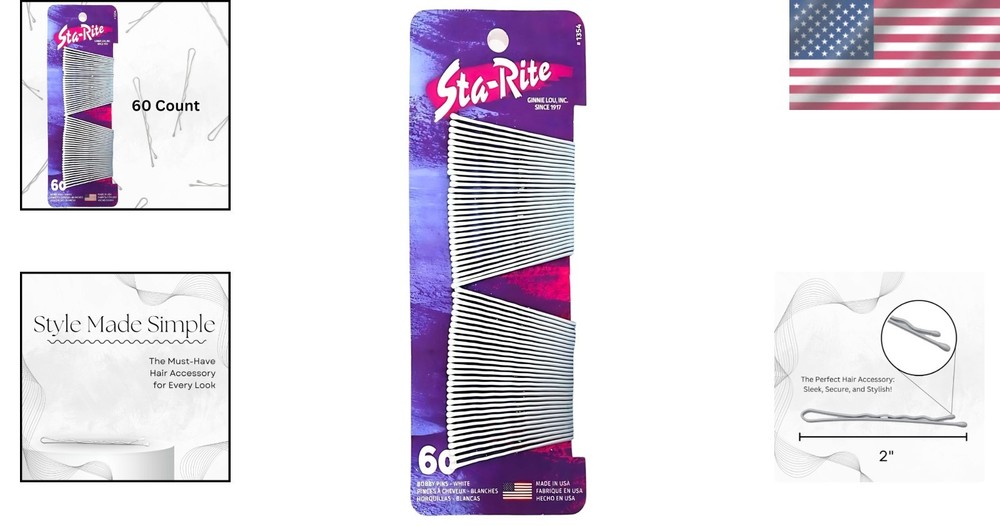 White Bobby Pins - 60 count