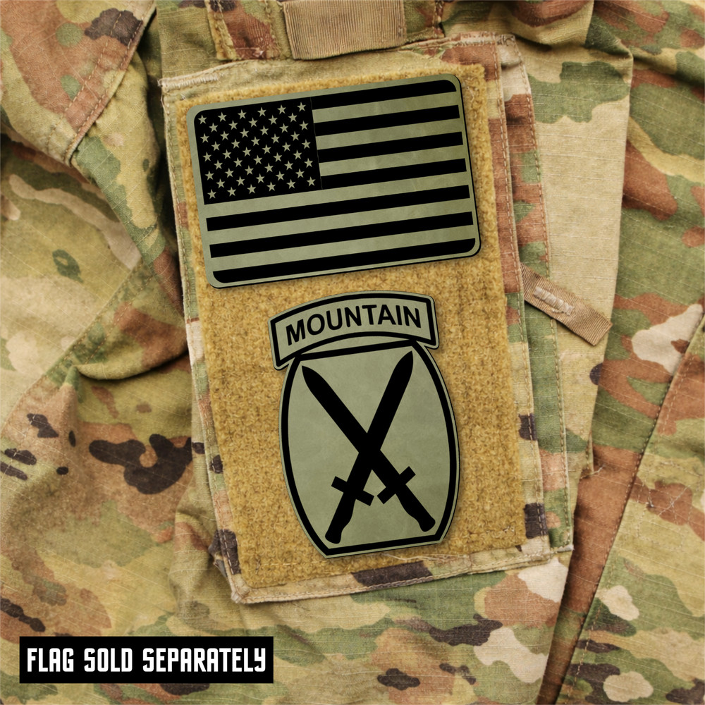 10th Mountain Division Engraved Tactical Morale Patch, 2" x 3" Hook & Loop