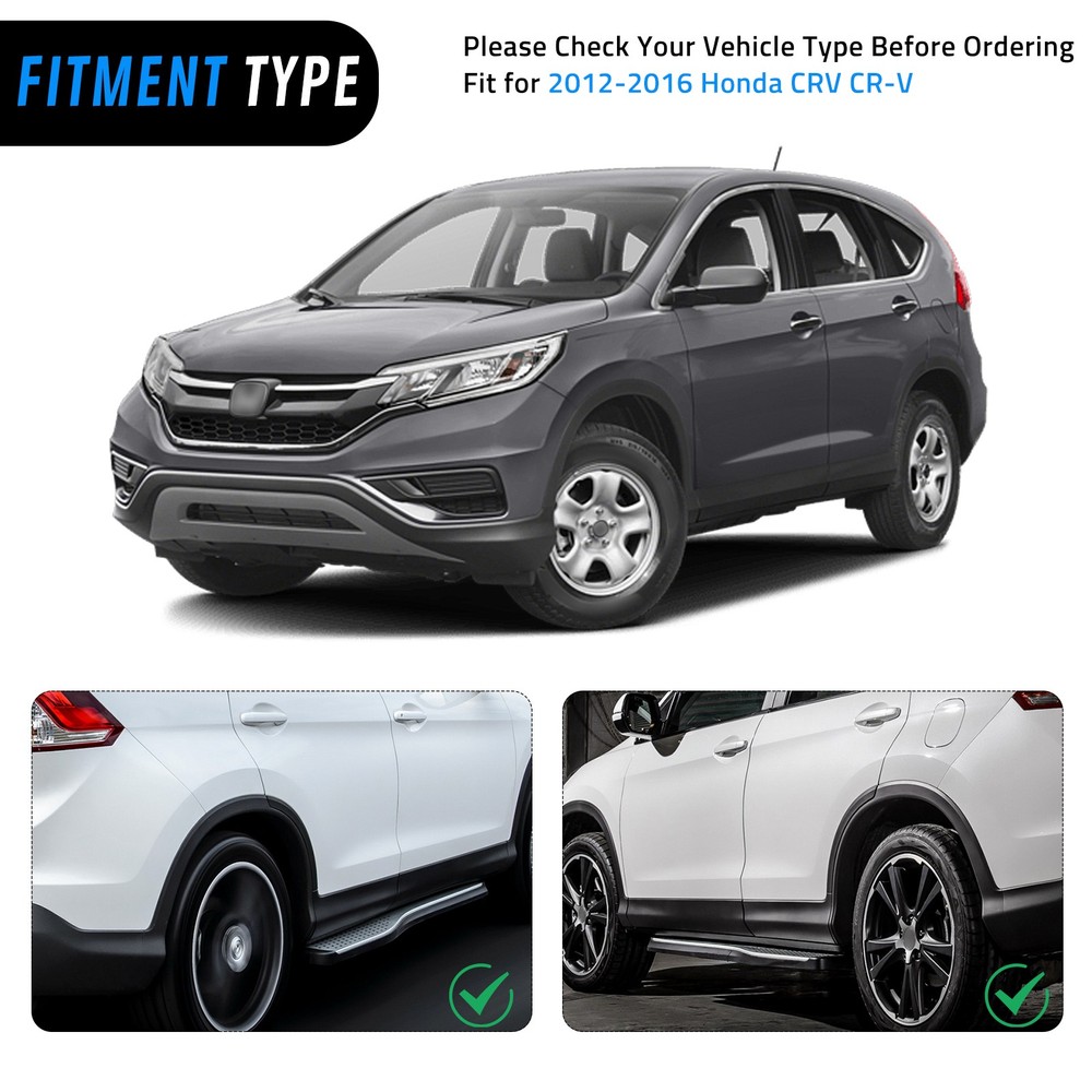 2Pcs OE-Style Running Boards for 2012-2016 HONDA CRV Regtangular Side Steps Bars