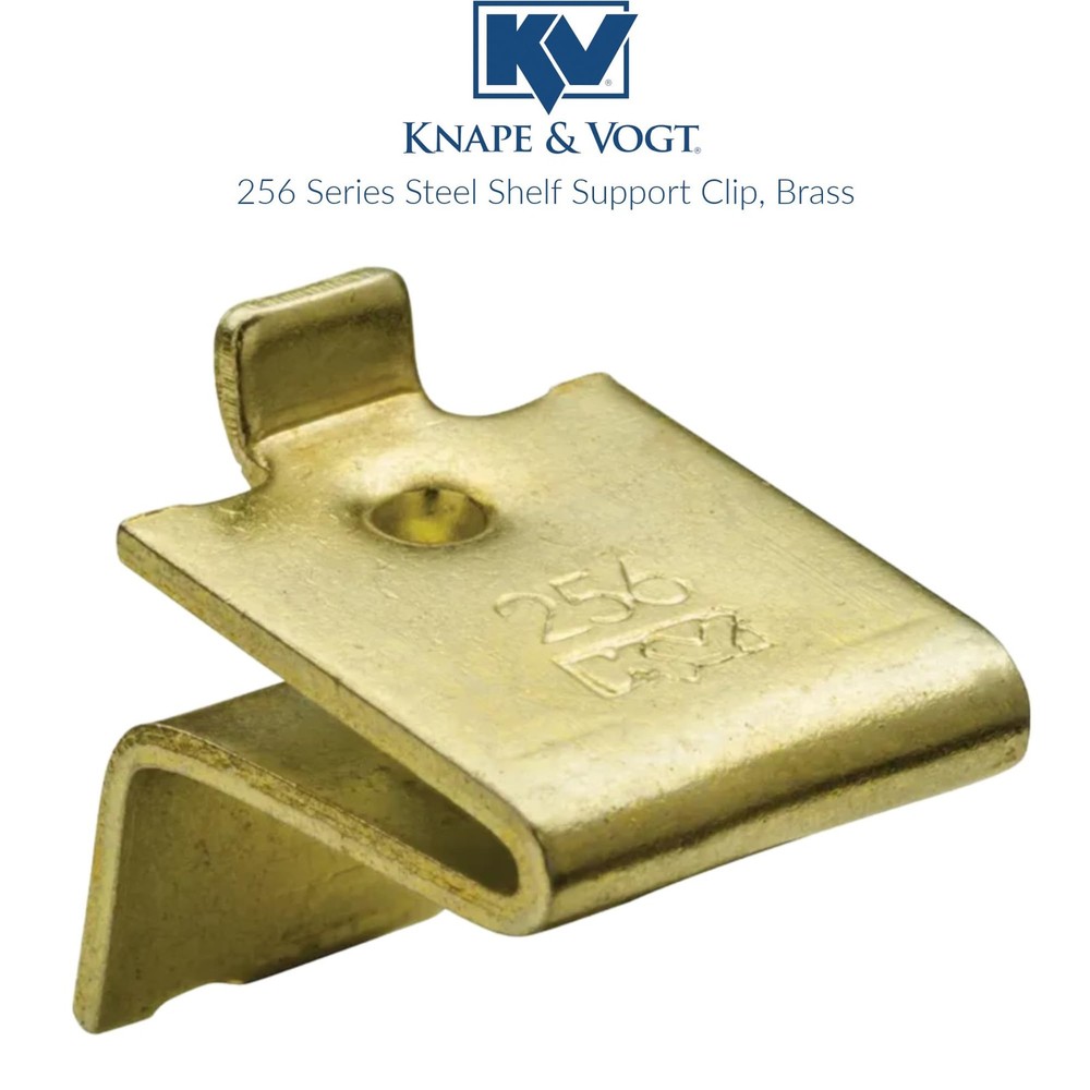 KV Shelf Support Clip Brass, Pack of 12