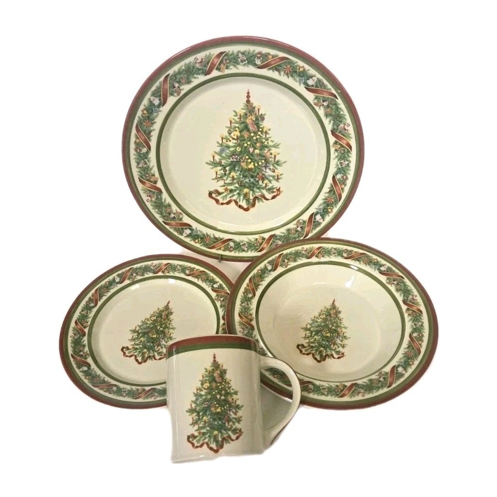 Vintage Christopher Radko Christopher's Tree 16 Piece Dinnerware Set Excellence