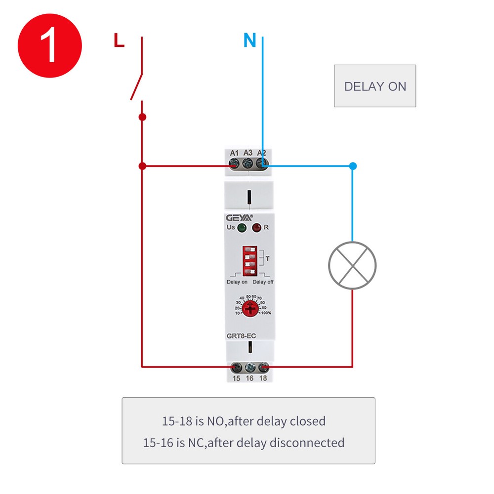 GEYA Off Delay & On Delay Time Delay Relay Timer Cycler Switch DC24V AC230V NEW