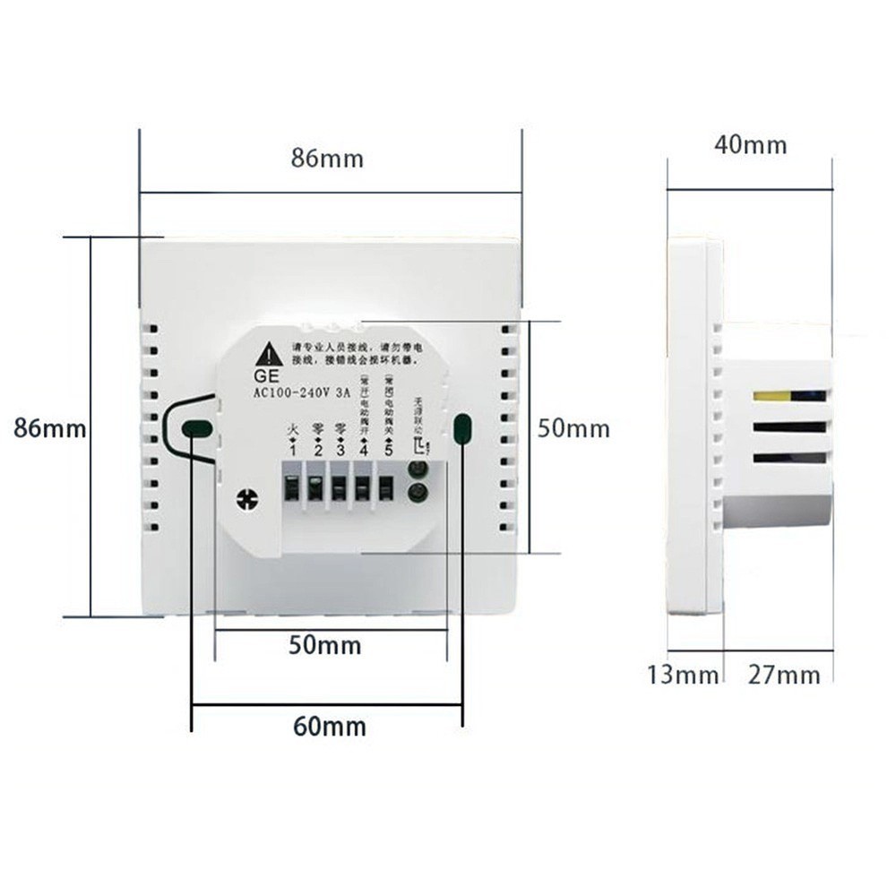 Programmable LCD Thermostat for Room and Floor Heating Temperature Control