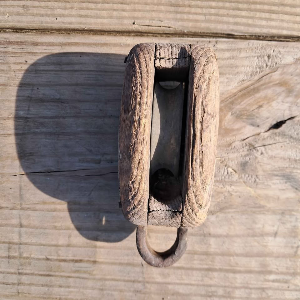 Antique Wood Block Pullies, 2