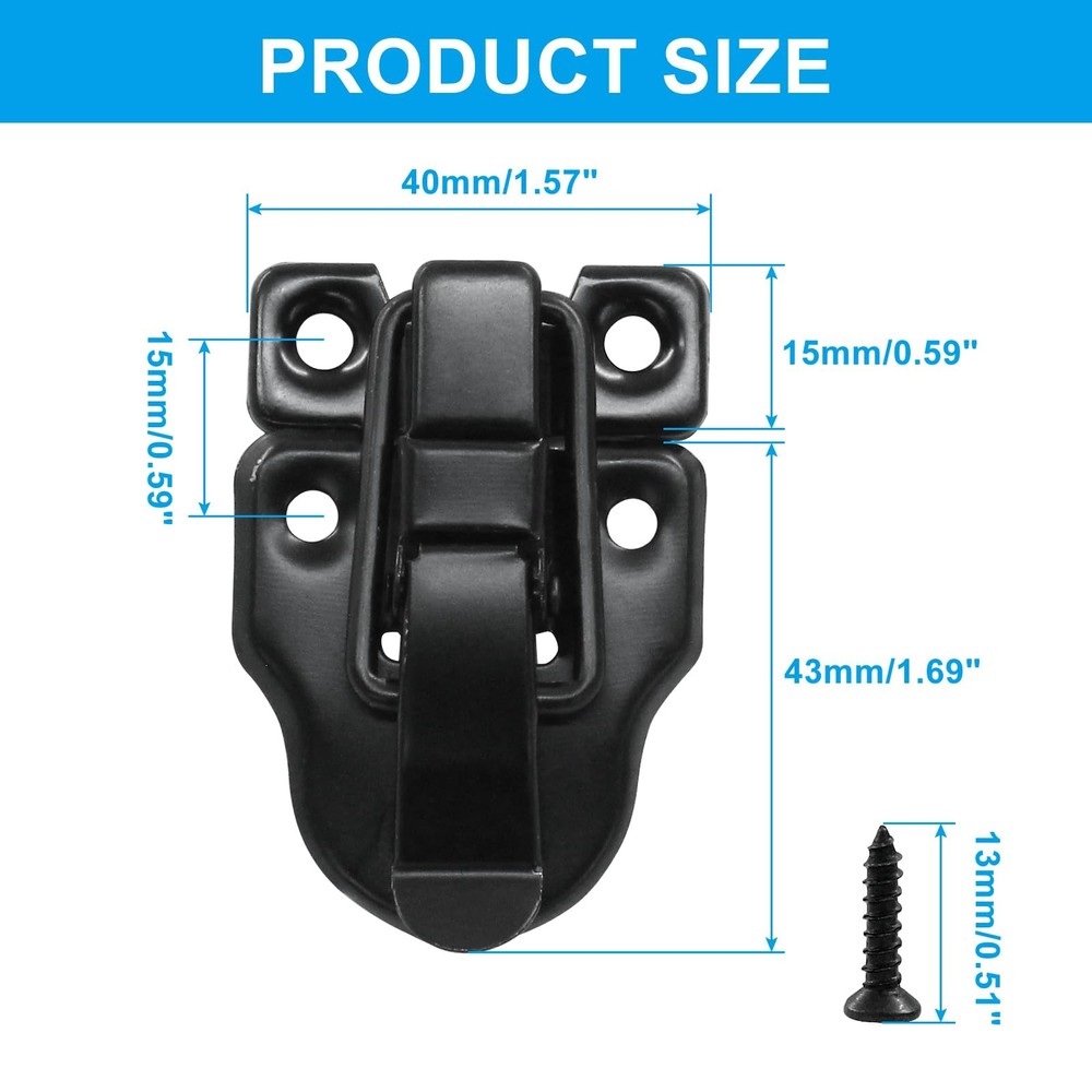 PHITUODA 4Pack Retro Black Box Toggle Latch Antique Duckbilled