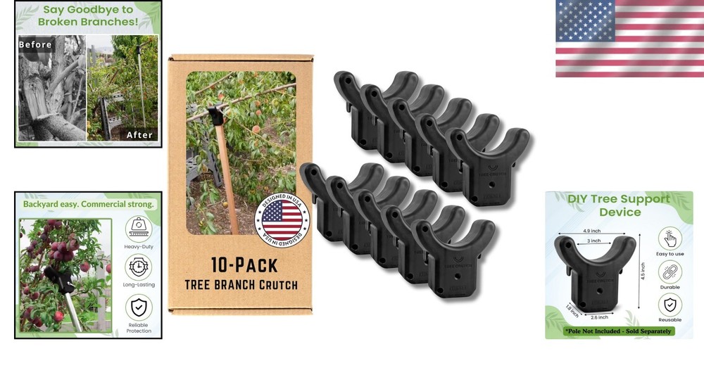 Reliable Tree Crutches 10-Pack - Weather-Resistant Support for Your Orchard