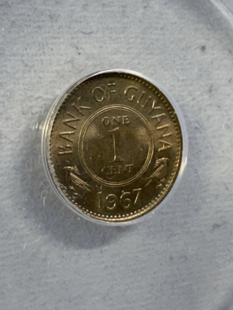 1967 Guyana 1 Cent Graded MS 66 by ANACS