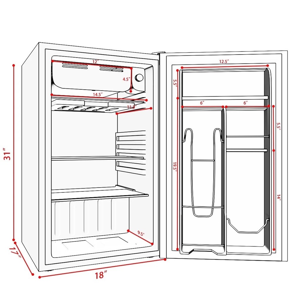 3.2 cu ft compact Fridgerator EP22680BK