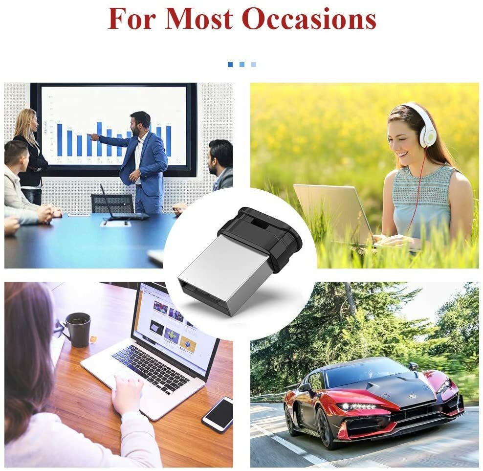 2 Pack 64 GB Mini USB 2.0 Flash Drive Pendrive USB Super Tiny Flash Memory Stick